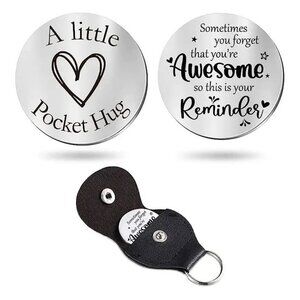 Pocket Hug Token Keyring "You're Awesome" Inspirational Gift